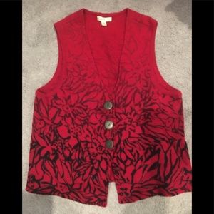 Coldwater creek red wool vest